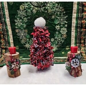 Homemade Tree With Two Candle Holders‎